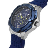 Guess Genesis Multi Function Analog Blue Dial Blue Rubber Strap Watch For Men - W1254G1 Buy Now By Guess