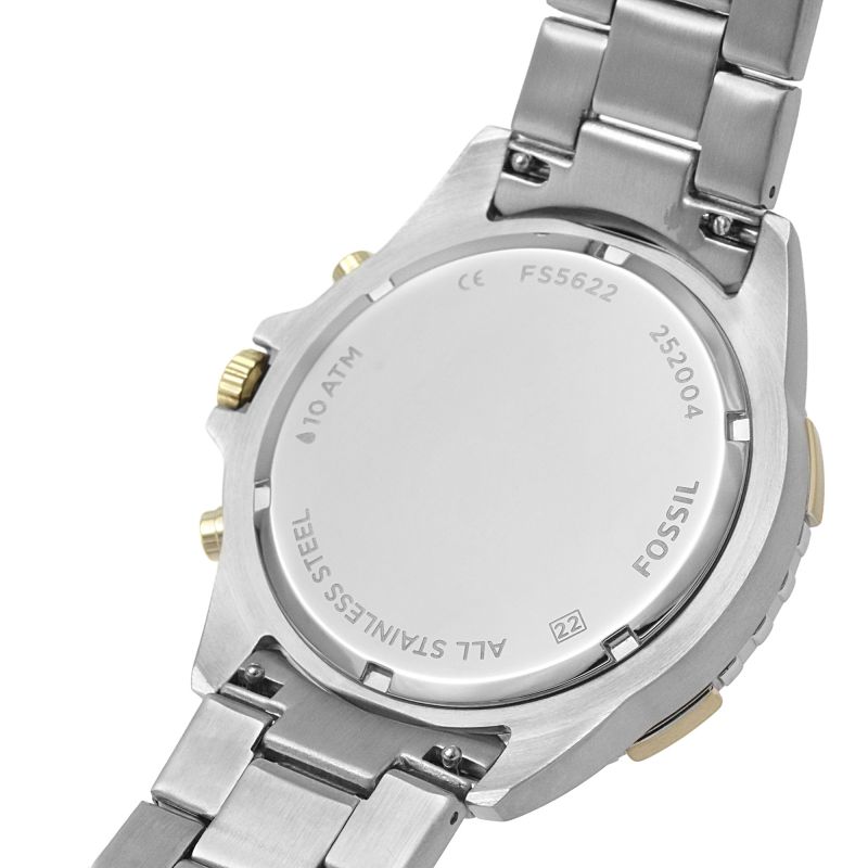 Fossil Garrett Chronograph Green Dial Two Tone Steel Strap Watch for Men - FS5622 Buy Now By Fossil