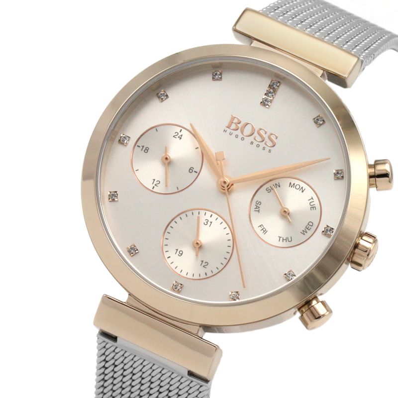 Hugo Boss Flawless Silver Dial Silver Mesh Bracelet Watch for Women -1502551 Buy Now By Hugo Boss