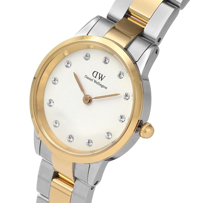 Daniel Wellington Iconic Link White Dial Two Tone Steel Strap Watch For Women - DW00100358 Buy Now By Daniel Wellington