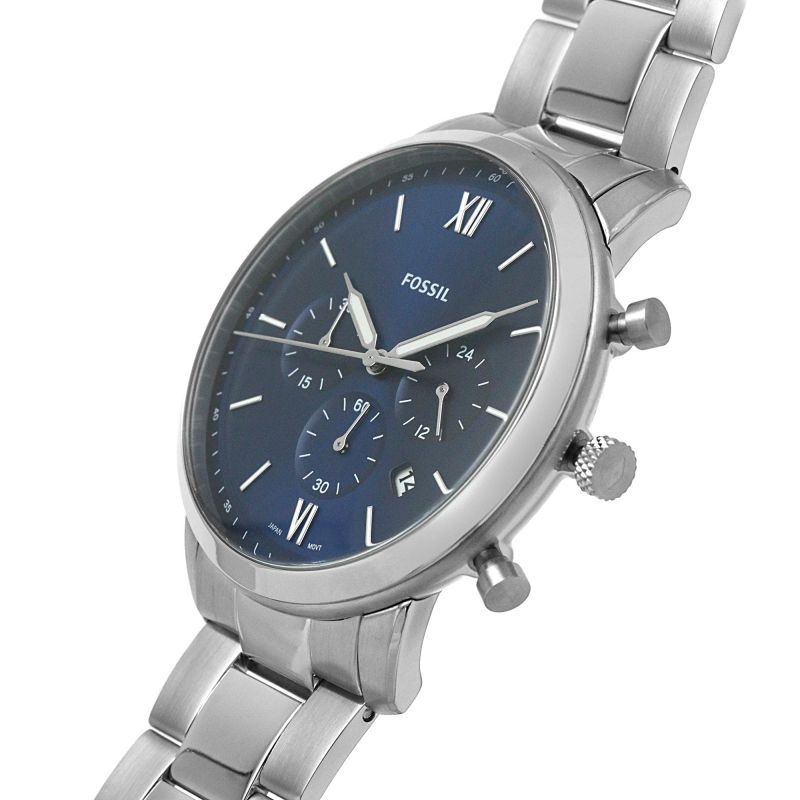 Fossil Neutra Chronograph Blue Dial Silver Steel Strap Watch for Men - FS5792 Buy Now By Fossil