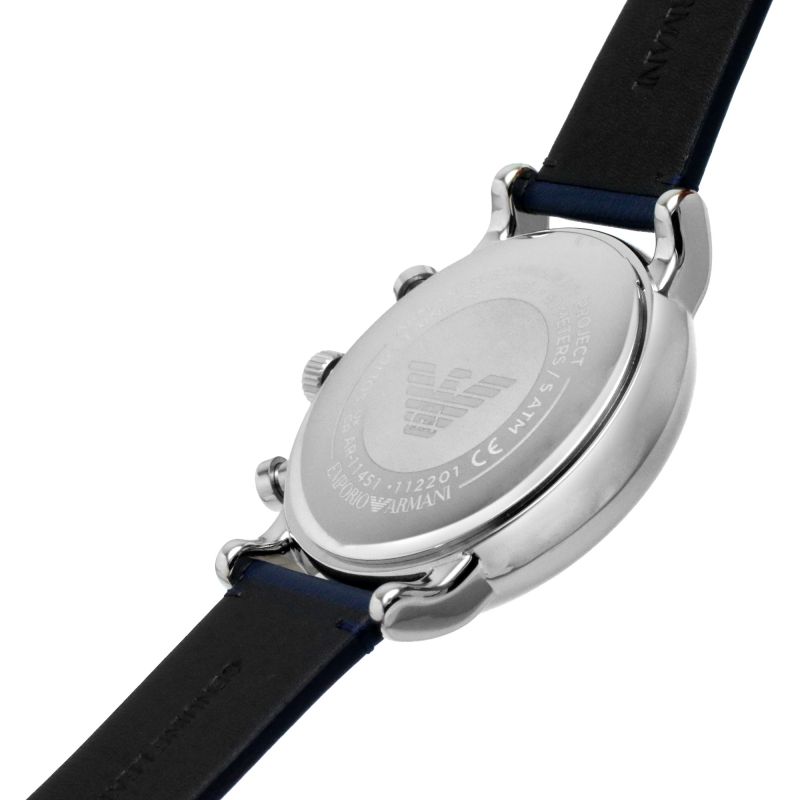 Emporio Armani Luigi Chronograph Blue Dial Blue Leather Strap Watch For Men - AR11451 Buy Now By Emporio Armani