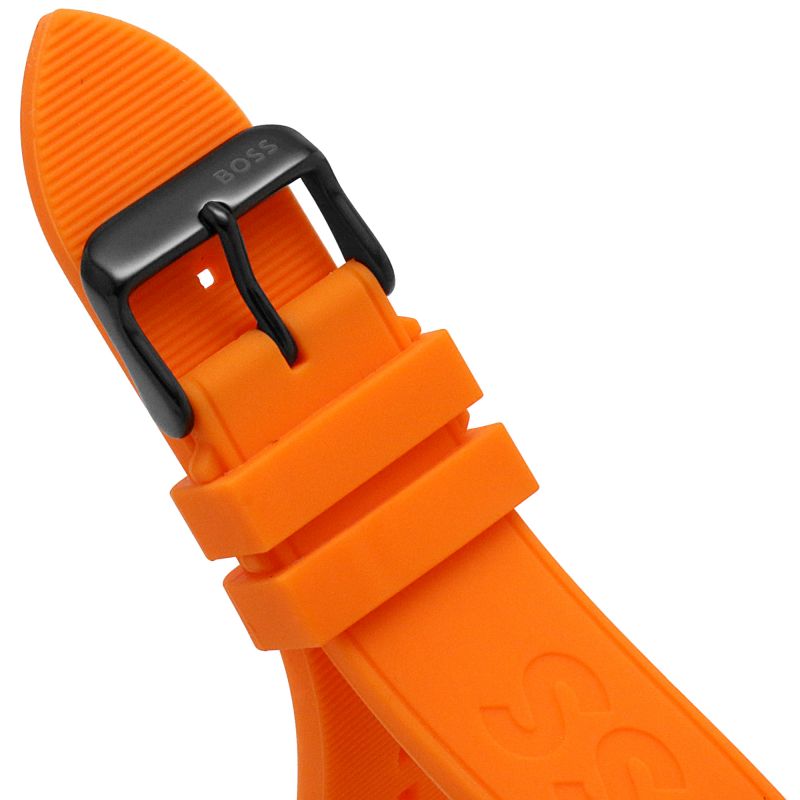Hugo Boss Volane Black Dial Orange Silicone Strap Watch for Men - 1513957 Buy Now By Hugo Boss