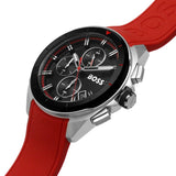 Hugo Boss Volane Black Dial Red Rubber Strap Watch for Men - 1513959 Buy Now By Hugo Boss