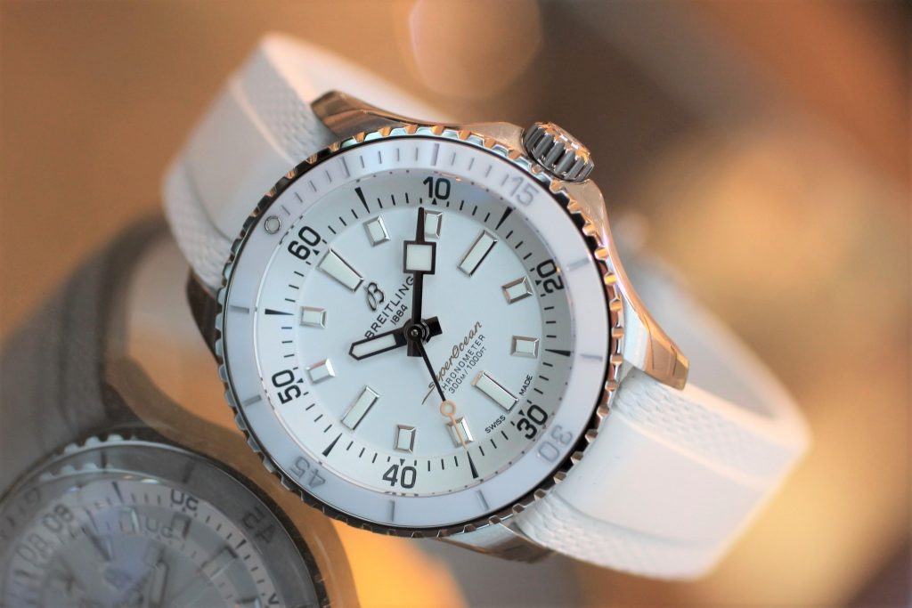 Breitling Superocean Automatic 36 White Dial White Rubber Strap Watch for Men - A17377211A1S1 Buy Now By Breitling