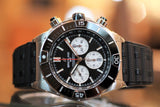 Breitling Super Chronomat B01 44 Black Dial Black Rubber Strap Watch for Men - AB0136251B1S1 Buy Now By Breitling