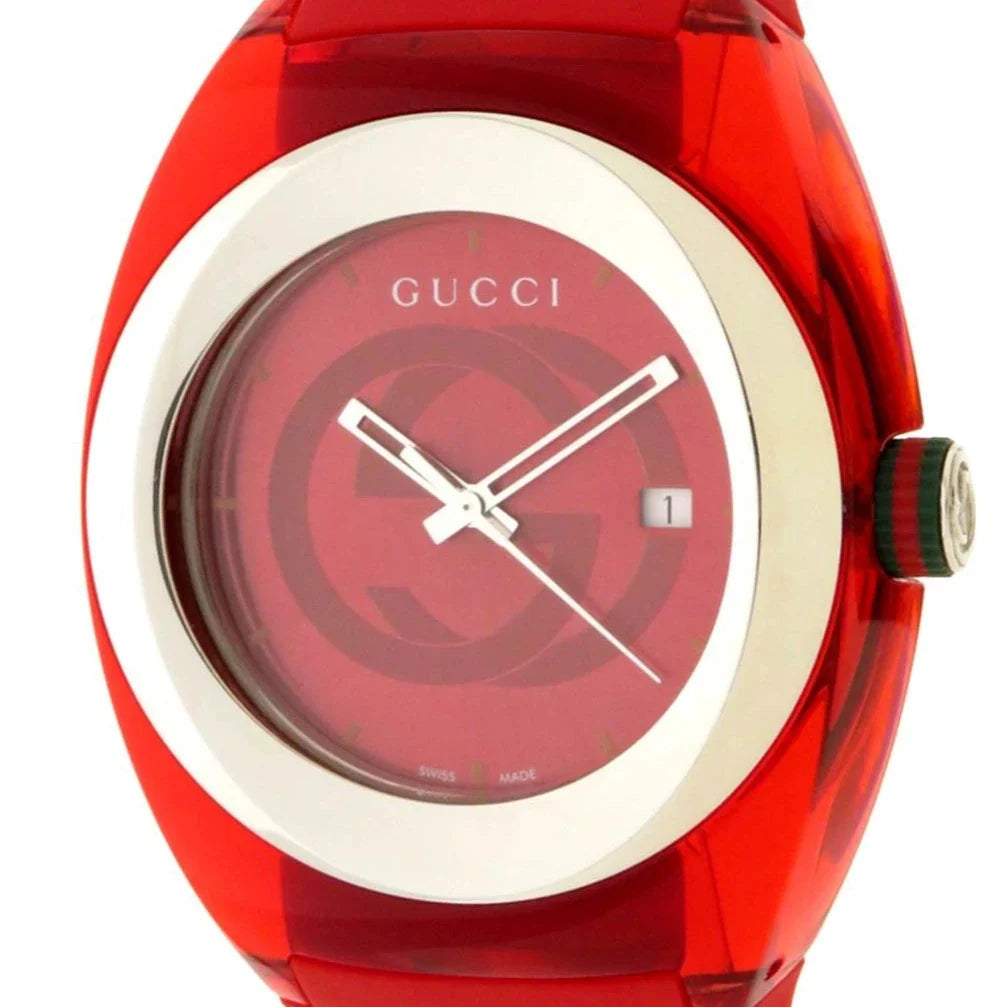 Gucci Sync XXL Quartz Red Dial Red Rubber Strap Unisex Watch - YA137103 Buy Now By Gucci