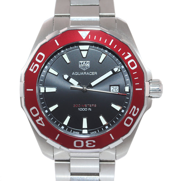Tag Heuer Aquaracer Black Dial Silver Steel Strap Watch for Men - WAY101B.BA0746 Buy Now By Tag Heuer