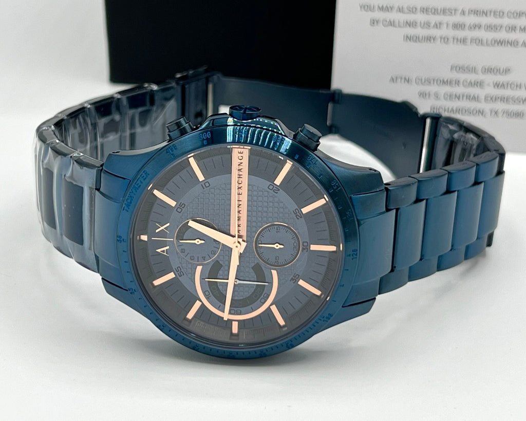 Armani Exchange Hampton Skeleton Grey Dial Blue Steel Strap Watch For Men - AX2401 Buy Now By Armani Exchange