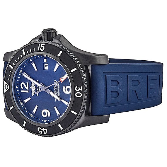 Breitling Superocean Automatic 46mm Blue Dial Blue Rubber Strap Watch for Men - M17368D71C1S1 Buy Now By Breitling