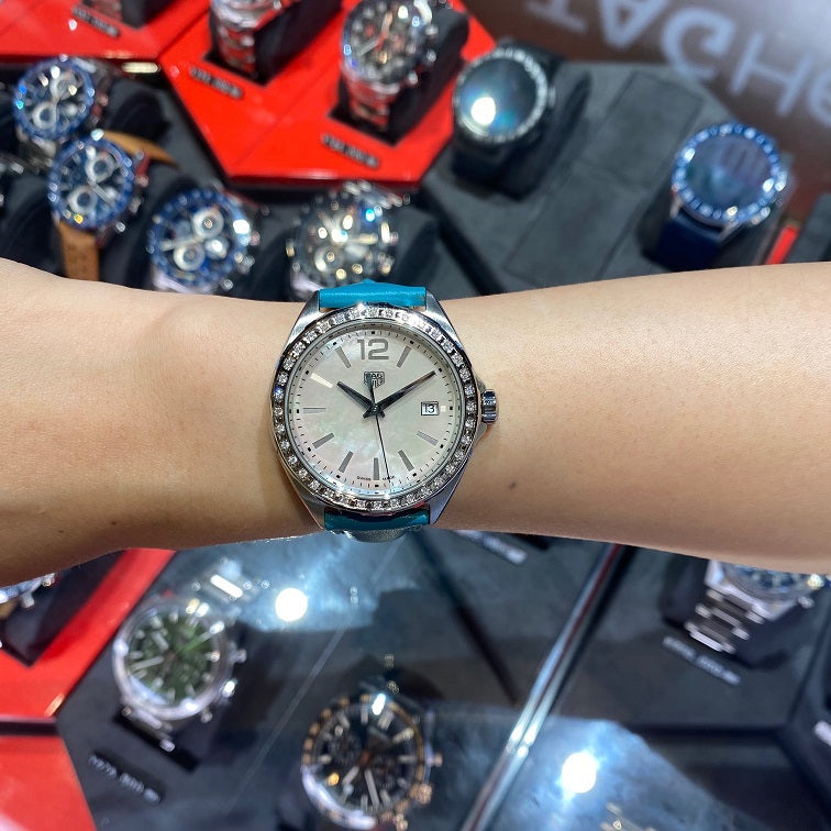 Tag Heuer Formula 1 Quartz Diamonds Mother of Pearl Dial Blue Leather Strap Watch for Women - WBJ131A.FC8256 Buy Now By Tag Heuer