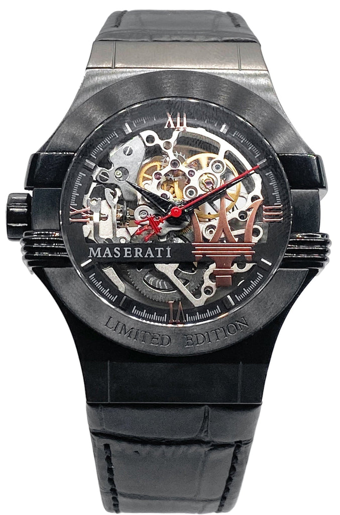 Maserati Automatic Skeleton Black Dial Black Leather Strap Watch For Men - R8821108021 Buy Now By Maserati