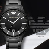 Emporio Armani Renato Quartz Black Dial Black Steel Strap Watch For Men - AR11079 Buy Now By Emporio Armani