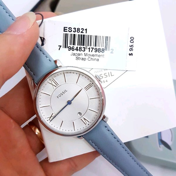 Fossil Jacqueline White Dial Light Blue Leather Strap Watch for Women - ES3821 Buy Now By Fossil