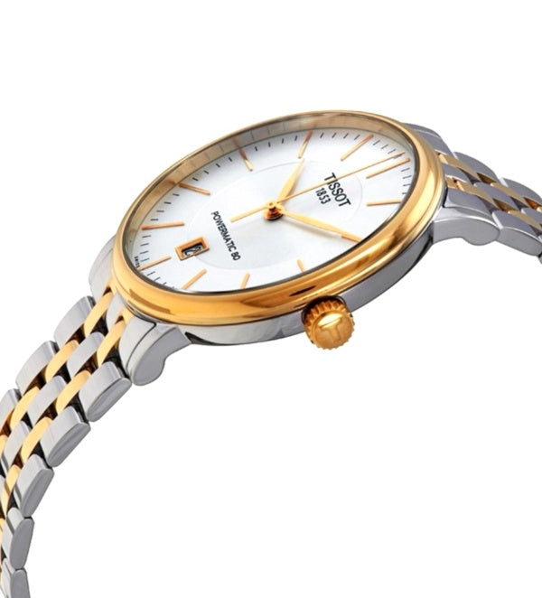 Tissot Carson Premium Powermatic 80 White Dial Two Tone Steel Strap Watch For Men - T122.407.22.031.00 Buy Now By Tissot