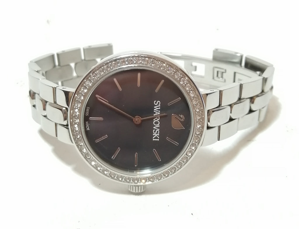 Swarovski Daytime Rhinestone Grey Dial Silver Steel Strap Watch for Women - 5213681 Buy Now By Swarovski