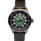 Tag Heuer Autavia Calibre 5 Automatic Olive Green Dial Green Leather Strap Watch for Men - WBE5190.FC8268 Buy Now By Tag Heuer
