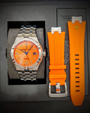 Maurice Lacroix Aikon Limited Edition Automatic Date Orange Dial Silver Steel Strap Watch For Men - AI6008-SS00F-530-1 Buy Now By Maurice Lacroix