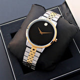 Movado Museum Classic Black Dial Two Tone Steel Strap Watch for Men - 0607200 Buy Now By Movado