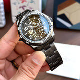 Fossil Bronson Automatic Skeleton Black Dial Grey Steel Strap Watch for Men - ME3255 Buy Now By Fossil