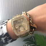 Guess Raven Diamonds Gold Dial Gold Steel Strap Watch for Women - GW0104L2 Buy Now By Guess