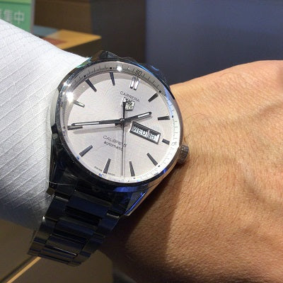 Tag Heuer Carrera Calibre 5 Automatic White Dial Silver Steel Strap Watch for Men - WAR201B.BA0723 Buy Now By Tag Heuer