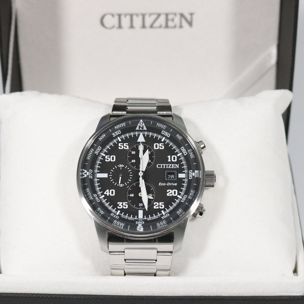 Citizen Eco Drive Chronograph Black Dial Silver Steel Strap Watch For Men - CA0690-88E Buy Now By Citizen