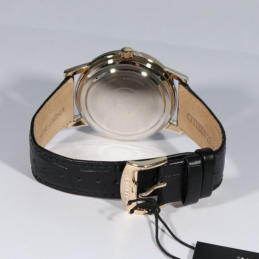 Citizen Watch Eco Drive Day & Date White Dial Black Leather Strap Watch For Men - AO9003-16A Buy Now By Citizen