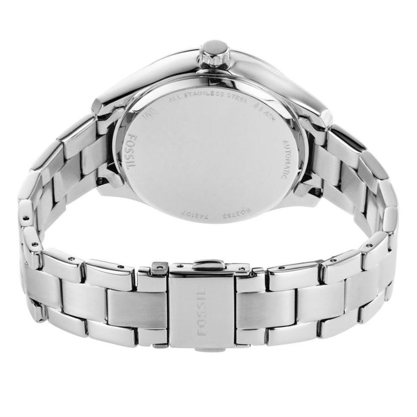 Fossil Rye Automatic Skeleton Silver Dial Silver Steel Strap Watch for Women - BQ3753 Buy Now By Fossil