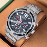 Guess Circuit Chronograph Black Dial Silver Steel Strap Watch For Men - W0968G1 Buy Now By Guess