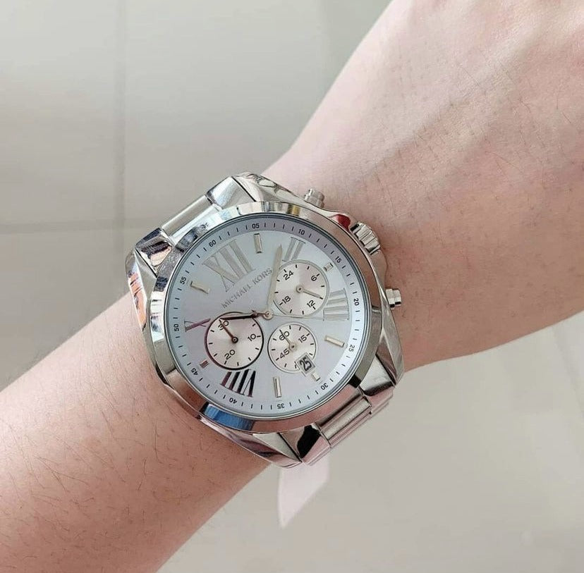 Michael Kors Bradshaw Chronograph Blue Dial Silver Steel Strap Watch For Women - MK6099 Buy Now By Michael Kors