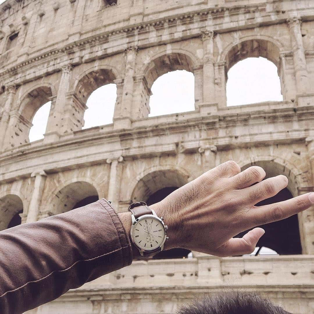 Fossil Townsman Chronograph White Dial Brown Leather Strap Watch for Men - FS5350 Buy Now By Fossil