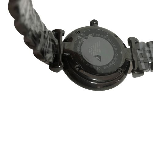 Emporio Armani Gianni T Bar All Black Diamond Dial Watch For Women - AR11245 Buy Now By Emporio Armani