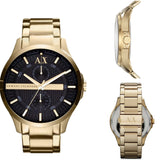 Armani Exchange Hampton Chronograph Black Dial Gold Steel Strap Watch For Men - AX2122 Buy Now By Armani Exchange