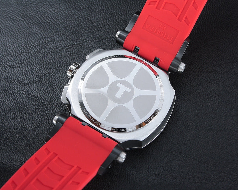 Tissot T Race Chronograph Black Dial Red Silicone Strap Watch For Men - T115.417.27.051.00 Buy Now By Tissot