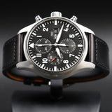 IWC Pilot's Watch Chronograph Black Dial Black Leather Strap Watch for Men - IW377709 Buy Now By IWC