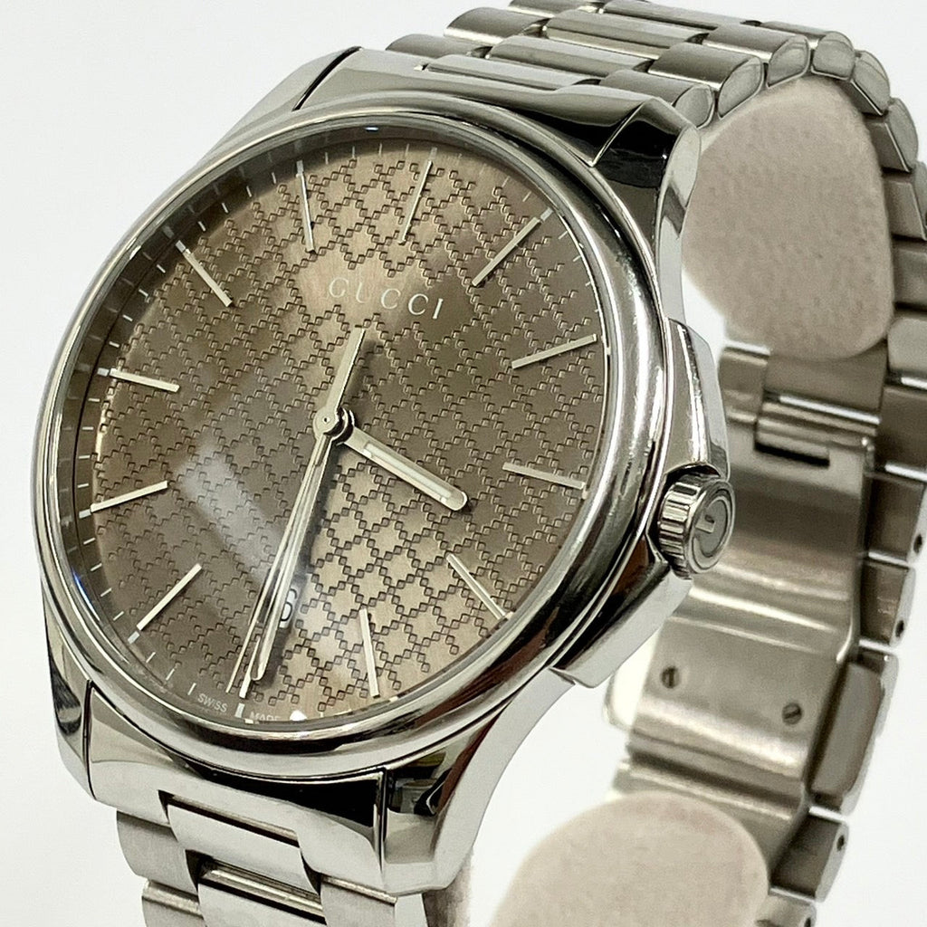 Gucci G Timeless Quartz Brown Dial Silver Steel Strap Watch for Men - YA126317 Buy Now By Gucci