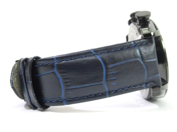 Versace V-Ray Chronograph Quartz Blue Dial Black Leather Strap Watch For Men - VEDB00418 Buy Now By Versace