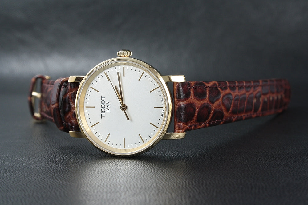 Tissot Everytime Desire Small White Dial Maroon Leather Strap Watch For Women - T109.210.36.031.00 Buy Now By Tissot