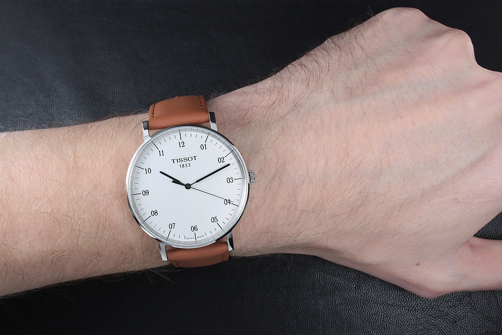 Tissot T Classic Everytime Large White Dial Brown Leather Strap Watch For Men - T109.610.16.037.00 Buy Now By Tissot