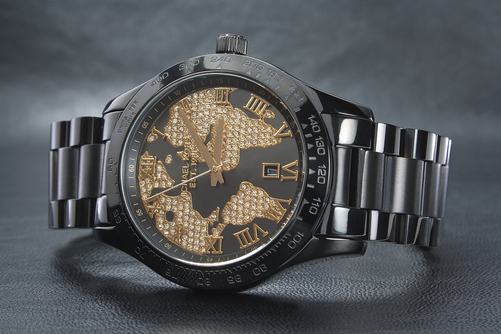 Michael Kors Layton Pave Black Dial Black Steel Strap Watch for Women - MK6091 Buy Now By Michael Kors