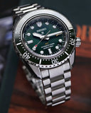 Seiko Prospex GMT Divers Automatic Marine Green Dial Silver Steel Strap Watch For Men - SPB381J1 Buy Now By Seiko