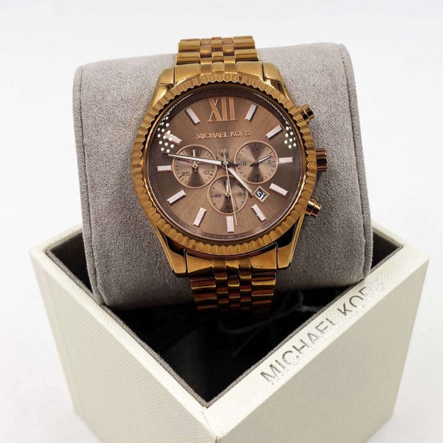 Michael Kors Lexington Chronograph Brown Dial Brown Steel Strap Watch For Men - MK8522 Buy Now By Michael Kors