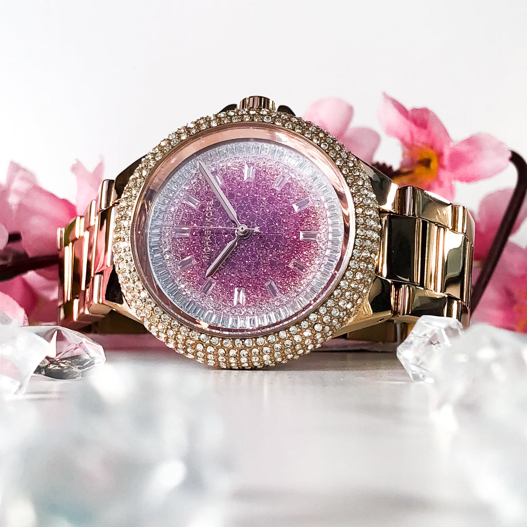 Michael Kors Camille Analog Pink Dial Rose Gold Steel Strap Watch for Women - MK7340 Buy Now By Michael Kors