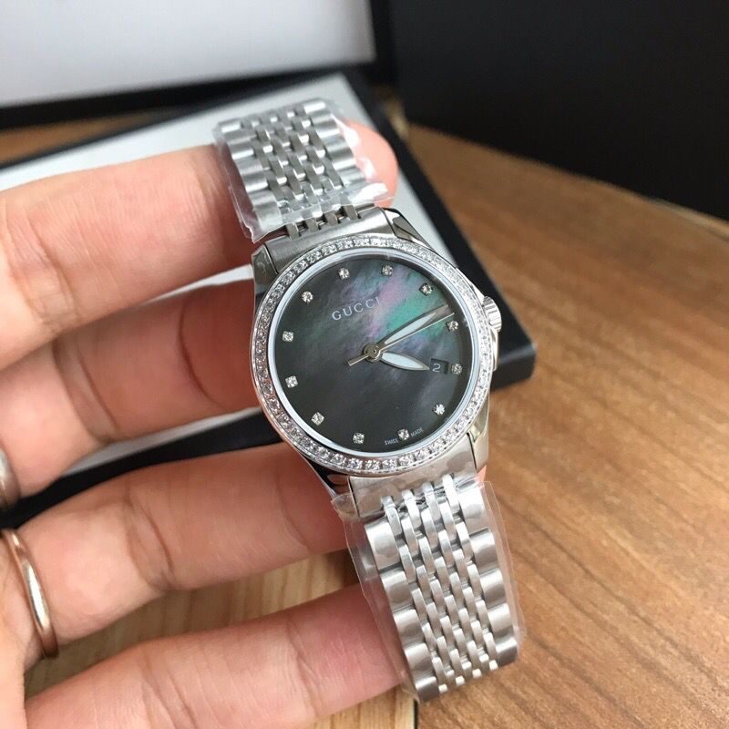 Gucci G Timeless Black Mother of Pearl Diamonds 38mm Watch For Women - YA126509 Buy Now By Gucci