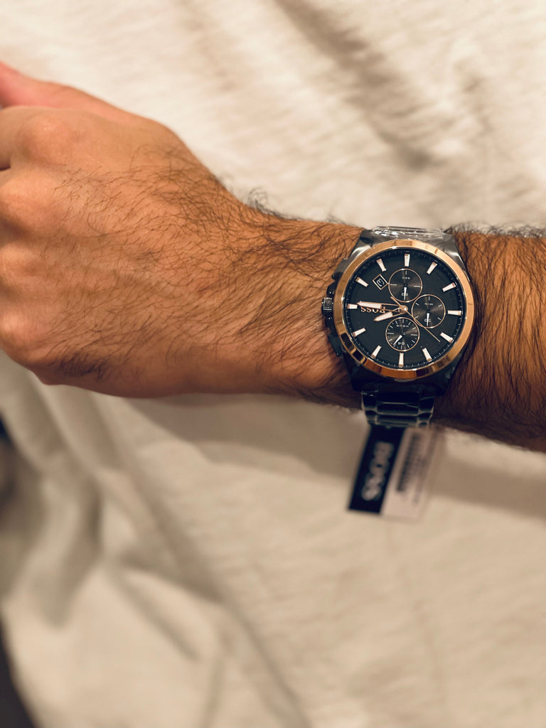 Hugo Boss Grandmaster Black Dial Black Steel Strap Watch for Men - 1513885 Buy Now By Hugo Boss