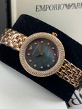 Emporio Armani Rosa Quartz Mother of Pearl Black Dial Rose Gold Steel Strap Watch For Women - AR11372 Buy Now By Emporio Armani