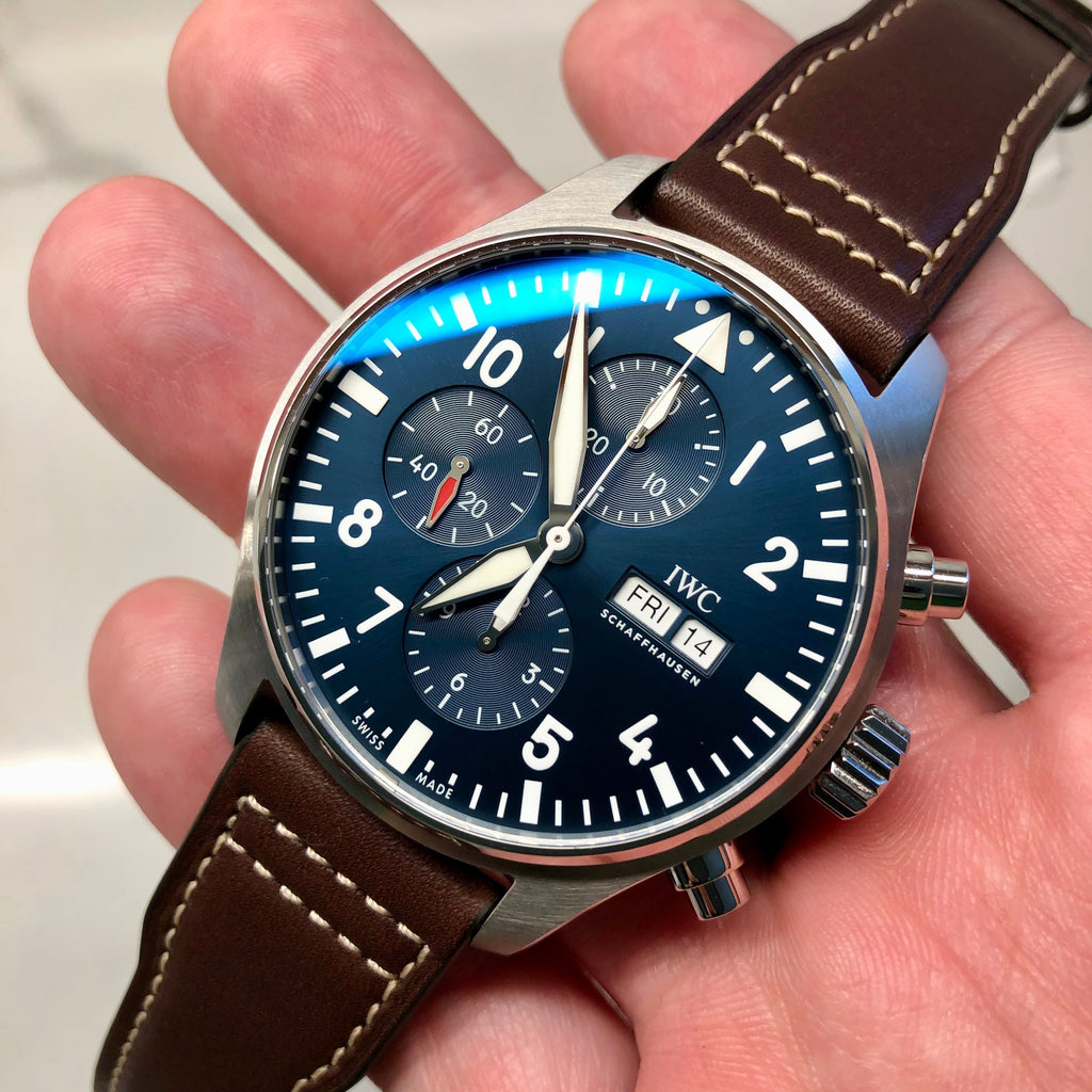 IWC Pilot’s Watch Chronograph Edition “Le Petit Prince” Blue Dial Brown Leather Strap Watch for Men - IW377714 Buy Now By IWC