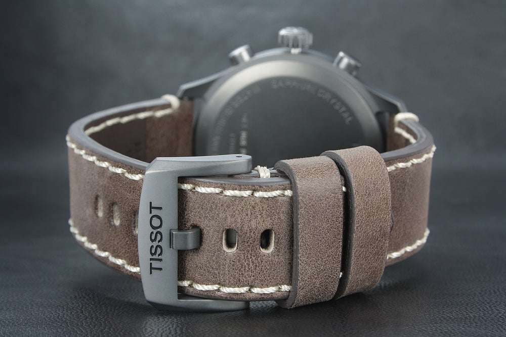 Tissot T Sport Chrono XL Green Dial Brown Leather Strap Watch For Men - T116.617.36.097.00 Buy Now By Tissot