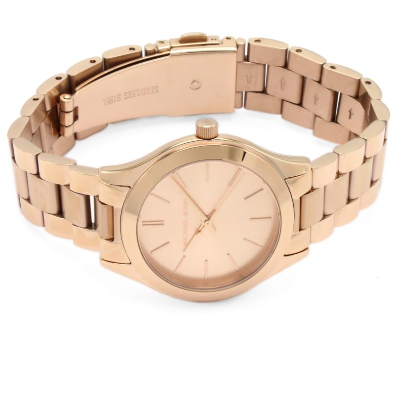 Michael Kors Slim Runway Rose Gold Dial Rose Gold Steel Strap Watch for Women - MK3513 Buy Now By Michael Kors